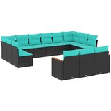 vidaXL 13-delni vrtni komplet sedežnih garnitur z blazinami črne barve poli ratan, (5000293562) | Shoptok.si
