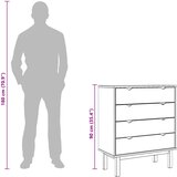  Komoda OTTA Crna 76,5 x 39,5 x 90 cm Masivna borovina | shoptok.hr