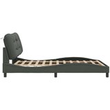  Posteljni okvir z LED lučkami temno siv 140x190 cm tkanina | Shoptok.si