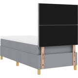  LED Box Spring Krevet Svijetlo siva 90 x 190 cm tkanina | shoptok.hr
