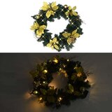 vidaXL Božićni vijenac s LED svjetlima zeleni 60 cm PVC | shoptok.hr