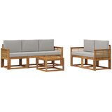  Set vanjskih sofa 6 pcs Prirodna i svjetlosiva Poliester | shoptok.hr