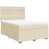 vidaXL Box spring postelja z vzmetnico krem 160x200 cm blago, (21306688) | Shoptok.si