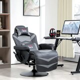  Igraća stolica funkcija masaže podesivi naslon oslonac za noge do 120 kg čelični okvir umjetna koža siva | shoptok.hr