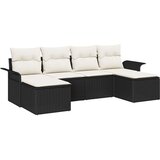  Sjedeća garnitura za vrt 6 kom. Crna poliratan 251 x 117 x 69 cm | shoptok.hr