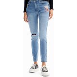 Desigual Kavbojke bež / moder denim / rdeča / črna | Shoptok.si