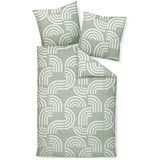 Janine posteljnina 135/200 cm bombažni flanel žajbljevo zelena, bež, bela, zelena | Shoptok.si