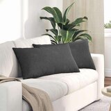 vidaXL Blazine za kavč 2 pcs Temno siva 80 x 40 cm Žametna tkanina | Shoptok.si