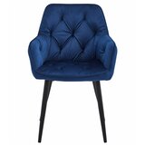 Brandless Stol JORK - mornarsko modri žamet / črne noge x 1, (22056866) | Shoptok.si