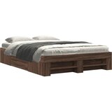 Maison Chic Posteljni okvir - Dvoposteljna postelja - Zakonska postelja brez vzmetnice hrast 120x200 cm inženirski les-J11933, (21773094) | Shoptok.si