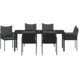  Vrtni set za objed 7 kom. Crna i Siva PE ratan | shoptok.hr
