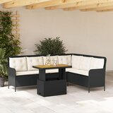 vidaXL Vrtna sedežna garnitura z blazinami 2-delna črna poli ratan, (21411181) | Shoptok.si