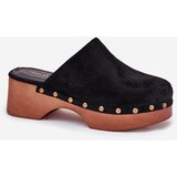 Boto Women's Clogs Slides With Studs Eco Suede Black Ellason | Shoptok.si