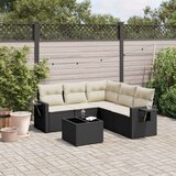 vidaXL 6-dijelni set vrtnih sofa s jastucima crni od poliratana | shoptok.hr
