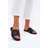 EVENTO Women's Eco Leather Slippers On Flat Heel Black Kalimira | shoptok.hr