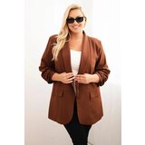 Kesi Włoski Elegant Plus Size women's blazer brown Cijene