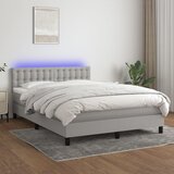  box spring s madracem LED svjetlosivi 140x200 cm tkanina | shoptok.hr