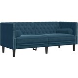  Chesterfield garnitura od 3 dijela s jastucima, plava baršunasta | shoptok.hr
