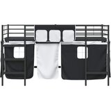  Krevet na kat za djecu s zavjesama Crna 100 x 200 cm | shoptok.hr