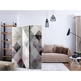  Paravan u 3 dijela - Rhombic Chessboard (Pink) [Room Dividers] 135x172 | shoptok.hr
