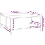  Stolić za kavu boja sivog hrasta 80x80x36 5cm konstruirano drvo | shoptok.hr