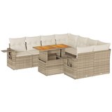 Maison Chic Seti vrtnega pohištva - Vrtna garnitura 9-delna z blazinami bež poli ratan, (21796464) | Shoptok.si