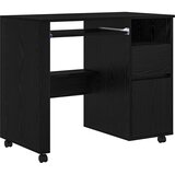  Stol s kotačićima Crni hrast 91 x 50 x 77 cm Konstruirano drvo | shoptok.hr
