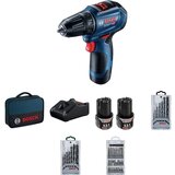Bosch akumulatorska bušilica - odvrtač GSR 12V-30 + 39-delni set pribora; 2x2,0Ah (06019G9001) | ePonuda.com