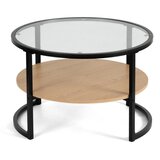 Bonami Essentials Črna/v naravni barvi okrogla klubska mizica v hrastovem dekorju ø 68 cm Zanu – | Shoptok.si