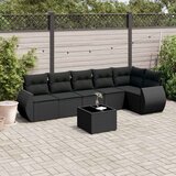  7-dijelni set vrtnih sofa od poliratana s jastucima crni | shoptok.hr