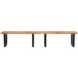  Zidna polica za umivaonik od čelika i masivnog bagremovog drva Smeđa 120 x 60 x 2 cm | Shoptok.si
