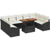  Vrtni set za objed s jastukom 10 pcs Crna i Krema | shoptok.hr