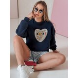 DStreet Bluza damska oversize z sercem SERDUCHOVA granatowa | Shoptok.si