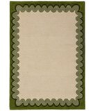 Flair Rugs Zelena/v naravni barvi ročno tkana volnena preproga 160x230 cm Wiggle Wool – u
