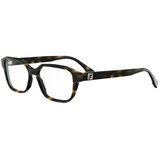 Fendi Squared Havana Rectangular Eyeglasses - ONE SIZE (55) u