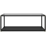  Stolić za kavu prozirni i crni 100 x 50 x 35 cm kaljeno staklo | shoptok.hr