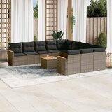  12-dijelni set vrtnih sofa od poliratana s jastucima sivi | shoptok.hr