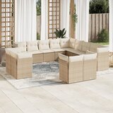 Maison Chic Seti vrtnega pohištva - Vrtna garnitura - Vrtni pohištvo set 13-delna z blazinami bež poli ratan, (21810580) | Shoptok.si