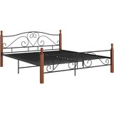 Furnova Posteljni okvir črn kovinski 200x200 cm, (21931648) | Shoptok.si