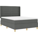  Krevet s opruga kutije s LED trakama Siva 140 x 190 cm tkanina | shoptok.hr