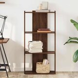 vidaXL Knjižna omara 3-nadstropna rjavi hrast 60x30x120 cm inž. les | Shoptok.si