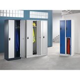 Wolf Garderobna omara, 4 razdelki s širino po 300 mm, svetlo siva / svetlo siva | Shoptok.si