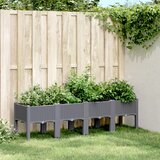 Maison Chic Cvetlično korito - Cvetlični Lonec z nogami sivo 160x40x42 cm PP, (21789131) | Shoptok.si