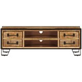 Furnova TV omarica s predali 120x30x40 cm trden mangov les, (21924449) | Shoptok.si