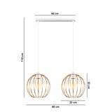  Luster na sajli MATT 2xE27/60W/230V bela/bakarna | Eponuda.com