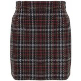 Trendyol Curve Black Plaid / Checkered Tweed Woven Skirt Cene