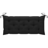  Vrtna klupa s jastukom 120 cm od masivnog bagremovog drva Crna 120 x 50 x 7 cm | Shoptok.si