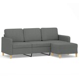  Trosjed s tabureom tamnosivi 180 cm od tkanine | shoptok.hr