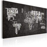  Slika - World Map: Mundo Negro 120x80 Cijene