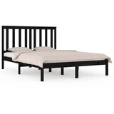 The Living Store Posteljni okvir črn iz trdne borovine 140x190 cm - Posteljni Okvir, (21529567) | Shoptok.si
